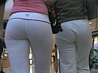 Not one, but two sexy girlfriends in white tight pants! the more the better, ain't it so? Eat your pop corn and enjoy :)